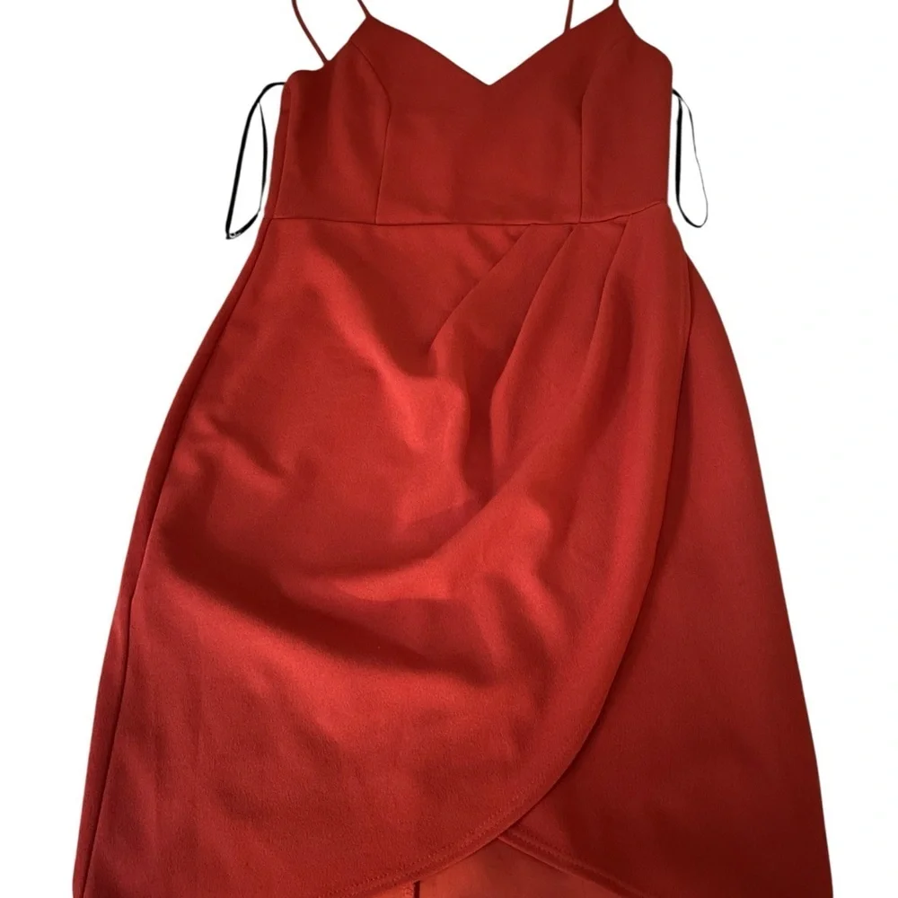 Lulus Forever Your Girl Rust Red Body Con Stretchy Mini Dress Size XS.